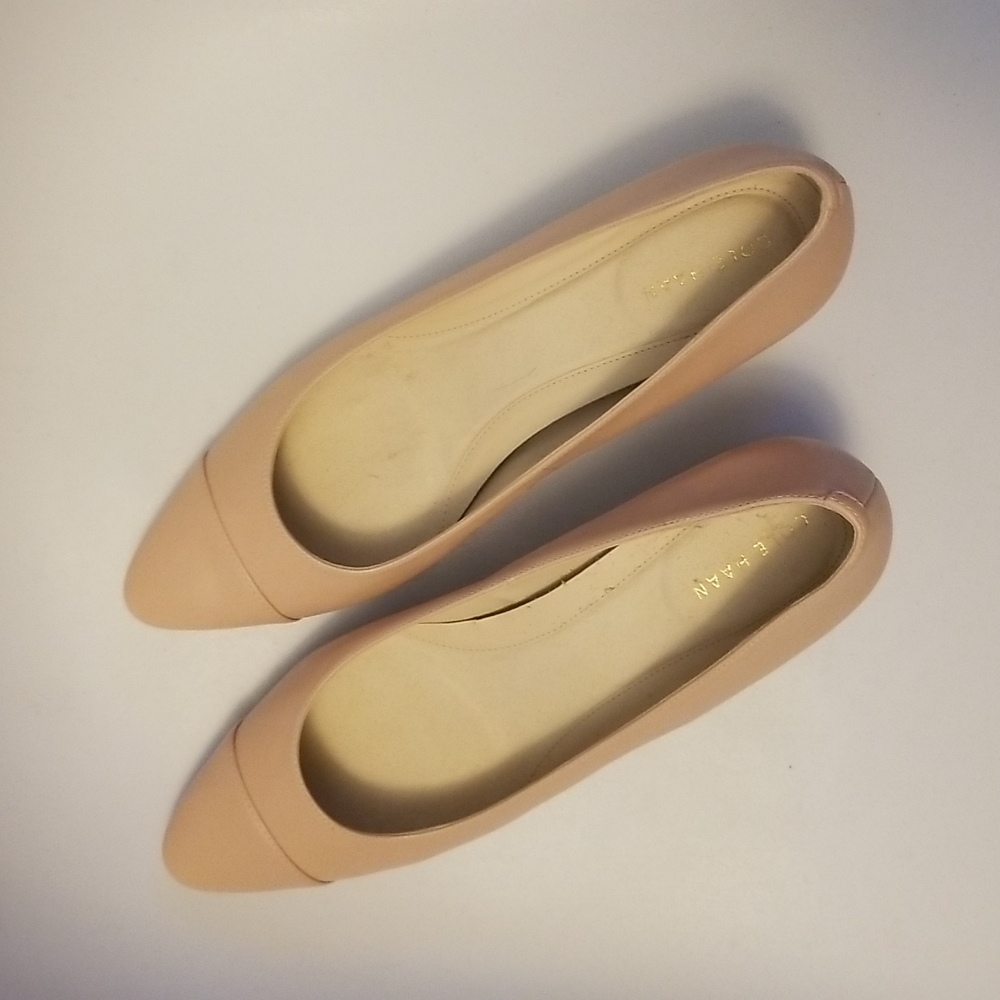 Cole Haan Leather Blush Pink Chunky Heels